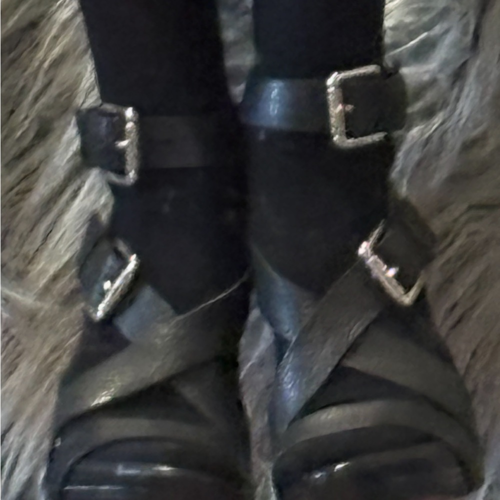 Elegant Black Buckle Heels